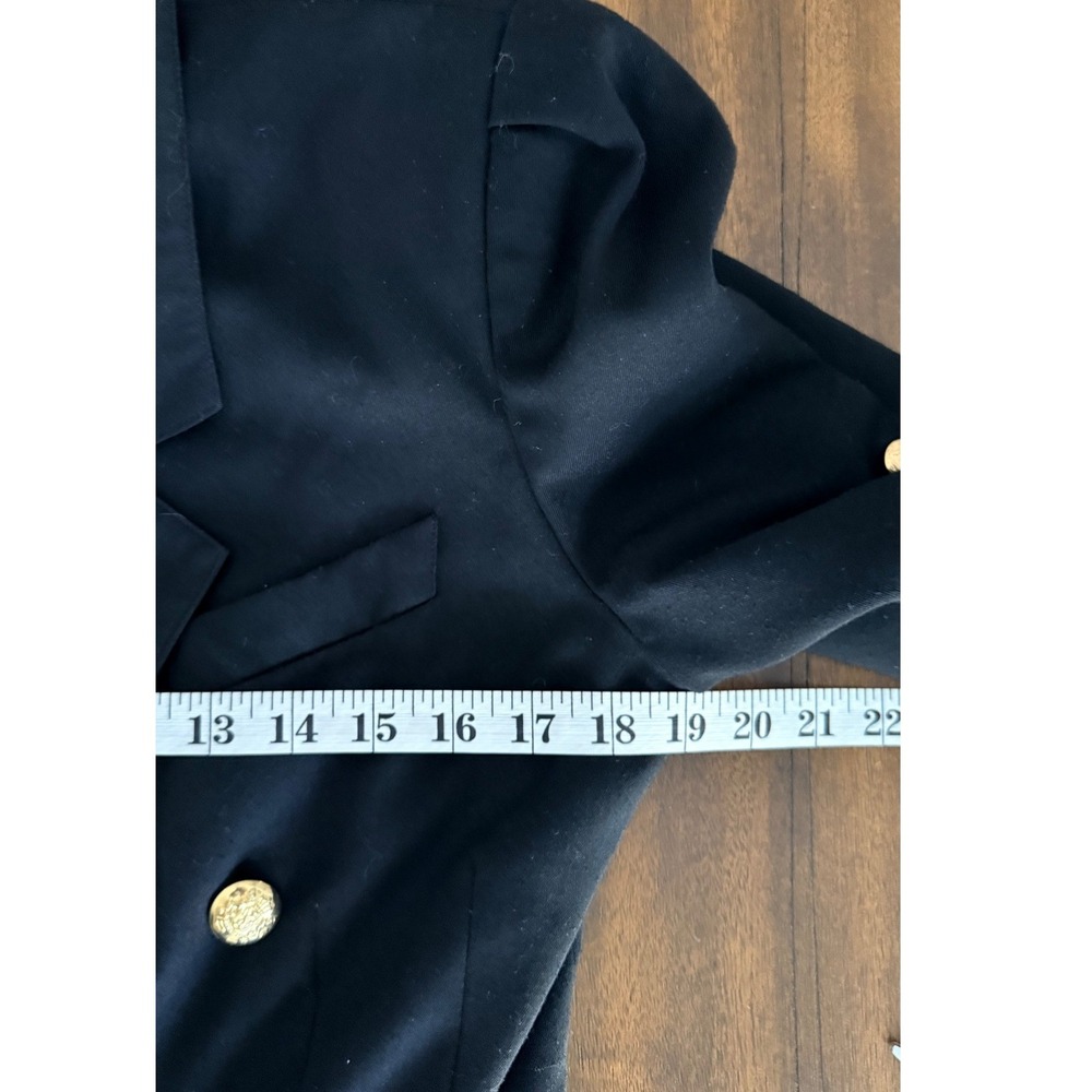Kasper for ASL Vintage Black Double Breasted Blazer Dress Gold Buttons Size 8 - Picture 11 of 15